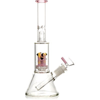 10" Skinny Neck Beaker Bong w/ showerhead UFO perc + splashguard, by Diamond Glass - BKRY Inc.