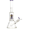 10" Skinny Neck Beaker Bong w/ showerhead UFO perc + splashguard, by Diamond Glass - BKRY Inc.