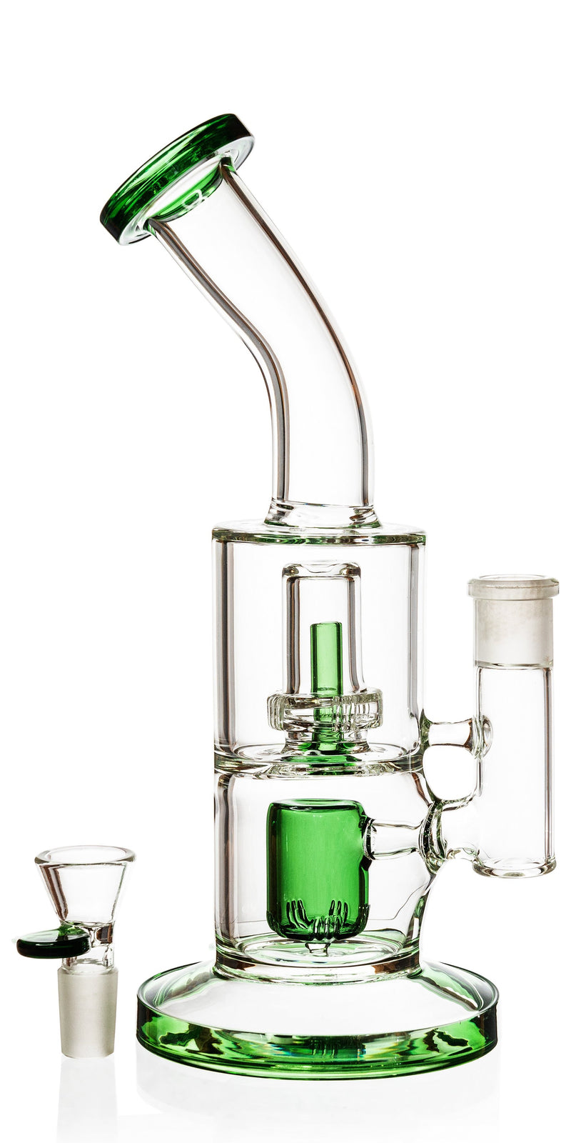11" Rig w/ Showerhead + Hammer Perc, by Diamond Glass (free banger included) - Bat Kountry