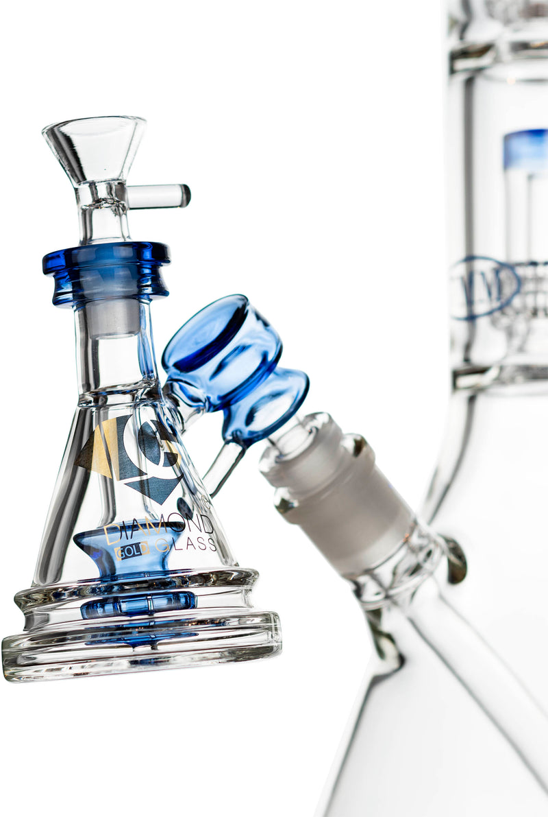 Pyramid Ash Catcher w/ 14mm Joint, 45˚ Angle, by Diamond Glass
