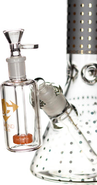 Ash Catcher w/ 14mm Joint, 45˚ Angle, Showerhead Perc, by Diamond Glass - Bat Kountry