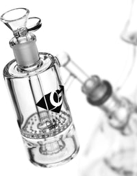 Ash Catcher w/ 14mm Joint, 45˚ Angle, Honeycomb to Showerhead, by Diamond Glass - Bat Kountry