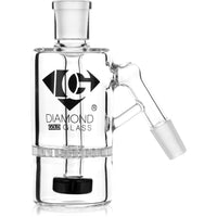 Ash Catcher w/ 14mm Joint, 45˚ Angle, Honeycomb to Showerhead, by Diamond Glass - Bat Kountry