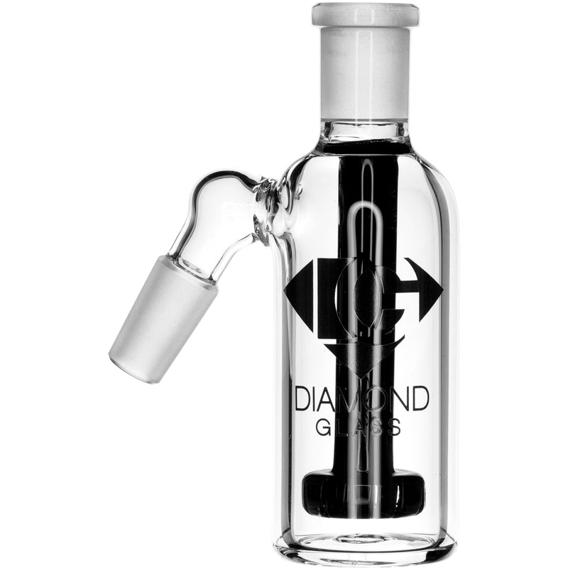 Ash Catcher w/ 14mm Joint, 45˚ Angle, Showerhead, by Diamond Glass - Bat Kountry