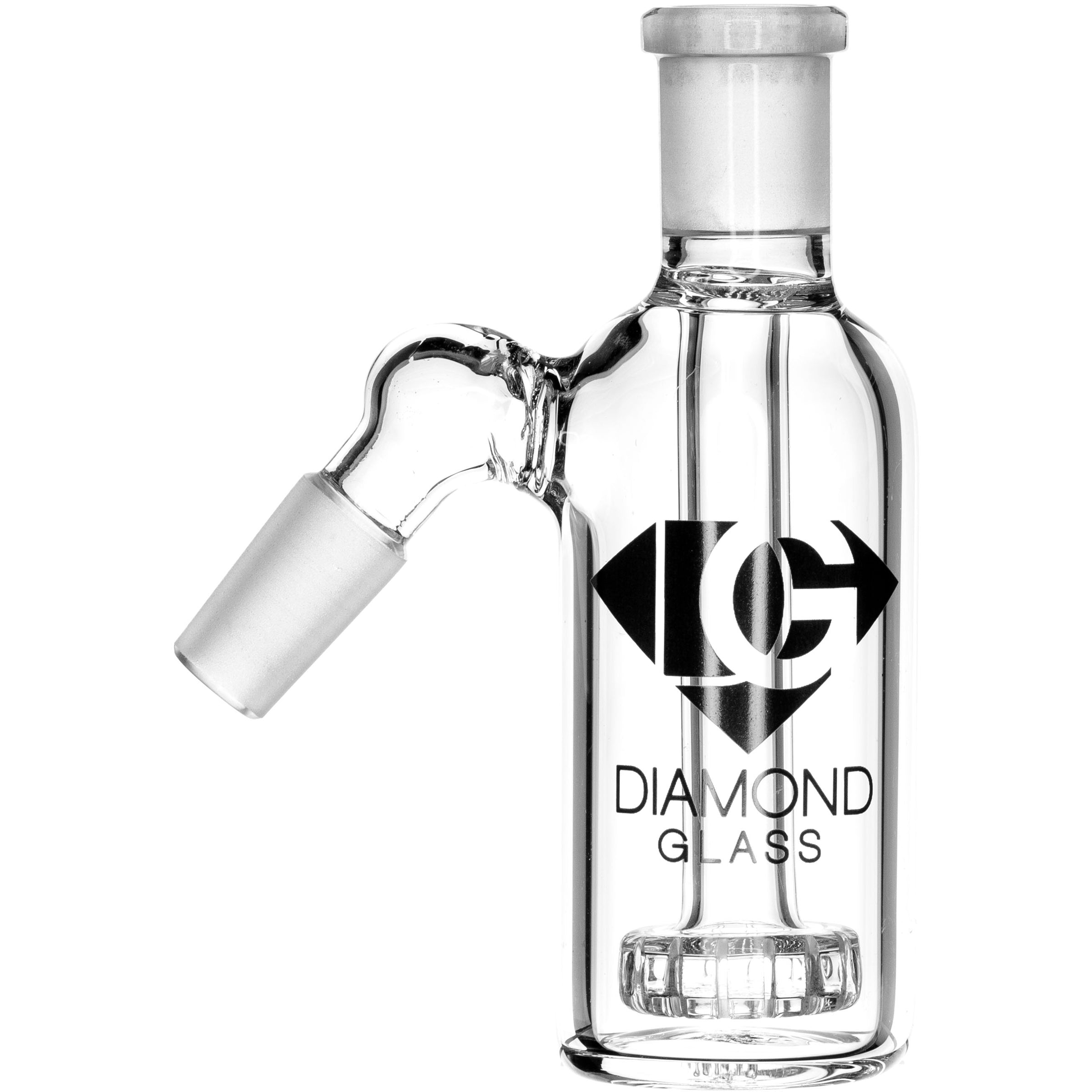 Ash Catcher w/ 14mm Joint, 45˚ Angle, Showerhead, by Diamond Glass - Bat Kountry