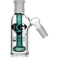 Ash Catcher w/ 14mm Joint, 45˚ Angle, Showerhead, by Diamond Glass - Bat Kountry