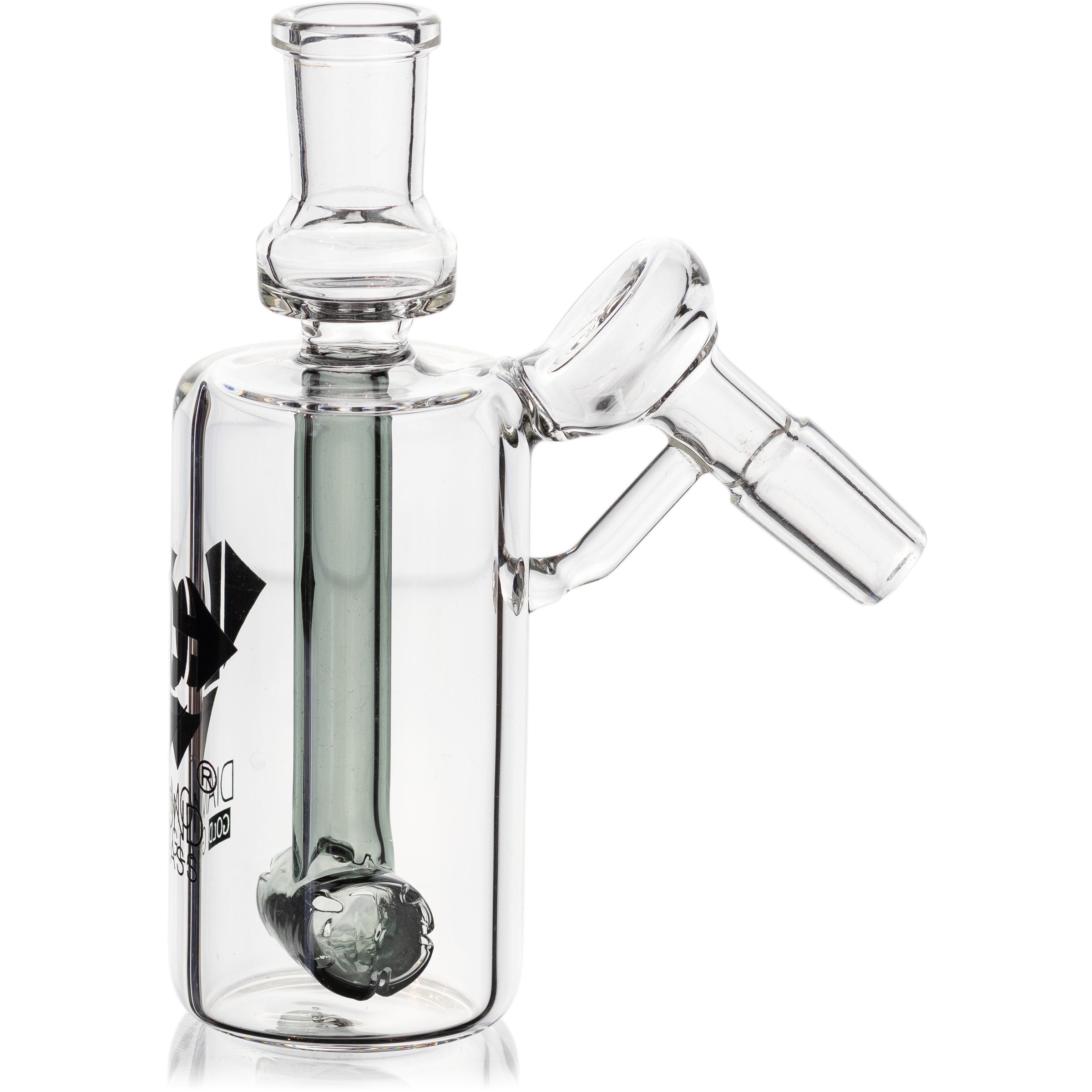 Ash Catcher w/ 14mm Joint, 45˚ Angle, Hammer, by Diamond Glass - Bat Kountry