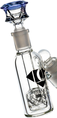 Ash Catcher w/ 14mm Joint, 45˚ Angle Reti Perc, by Diamond Glass