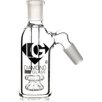 Ash Catcher w/ 14mm Joint, 45˚ Angle, Double Showerhead, by Diamond Glass