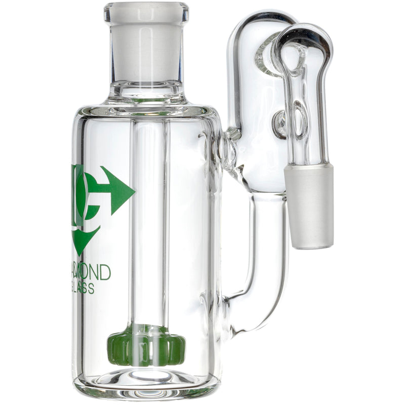 Ash Catcher w/ 14mm Joint, 90˚ Angle, Showerhead + Recycler Perc, by Diamond Glass - Bat Kountry