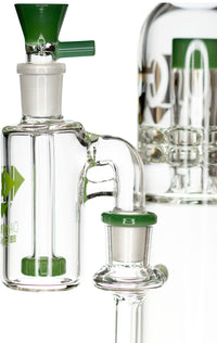 Ash Catcher w/ 18mm Joint, 90˚ Angle, Showerhead Perc. by Diamond Glass - Bat Kountry