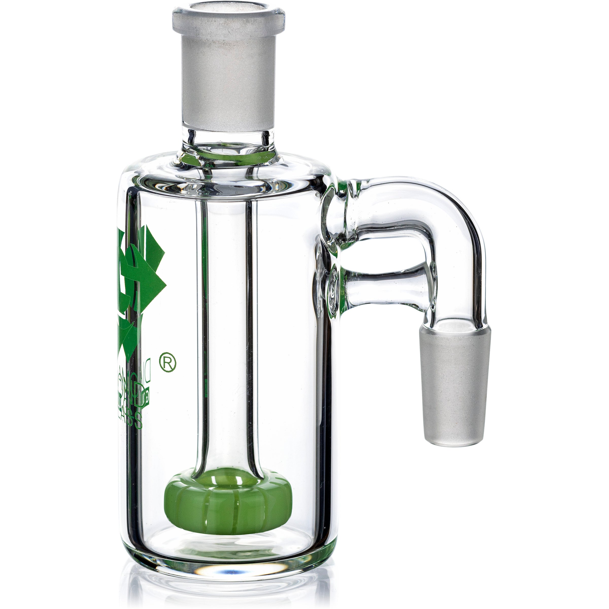 Ash Catcher w/ 14mm Joint, 90˚ Angle, Showerhead Perc, by Diamond Glass - Bat Kountry