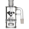 Ash Catcher w/ 14mm Joint, 90˚ Angle, Honeycomb to Showerhead, by Diamond Glass - Bat Kountry