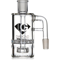 Ash Catcher w/ 14mm Joint, 90˚ Angle, Honeycomb to Showerhead, by Diamond Glass - Bat Kountry