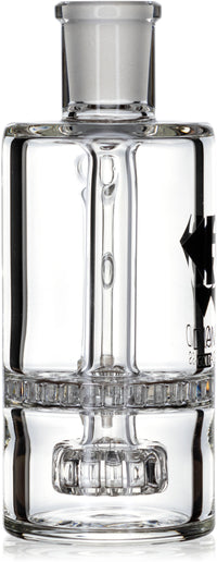 Ash Catcher w/ 18mm Joint, 90˚ Angle, Honeycomb to Showerhead, by Diamond Glass - Bat Kountry