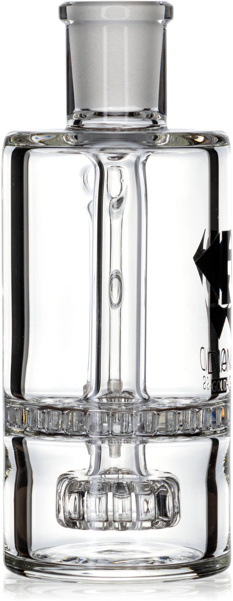 Ash Catcher w/ 18mm Joint, 90˚ Angle, Honeycomb to Showerhead, by Diamond Glass - Bat Kountry