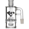 Ash Catcher w/ 14mm Joint, 90˚ Angle, Honeycomb to Showerhead, by Diamond Glass - Bat Kountry