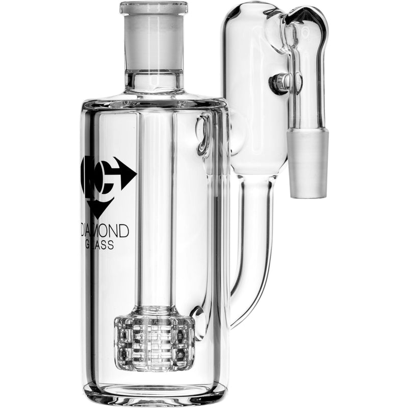 Ash Catcher w/ 14mm Joint, 90˚ Angle, Matrix + Recycler Perc, by Diamond Glass - Bat Kountry