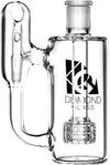 Ash Catcher w/ 14mm Joint, 90˚ Angle, Matrix + Recycler Perc, by Diamond Glass - Bat Kountry