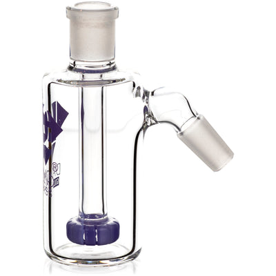 Ash Catcher w/ 18mm Joint, 45˚ Angle, Showerhead Perc, by Diamond Glass - BKRY Inc.