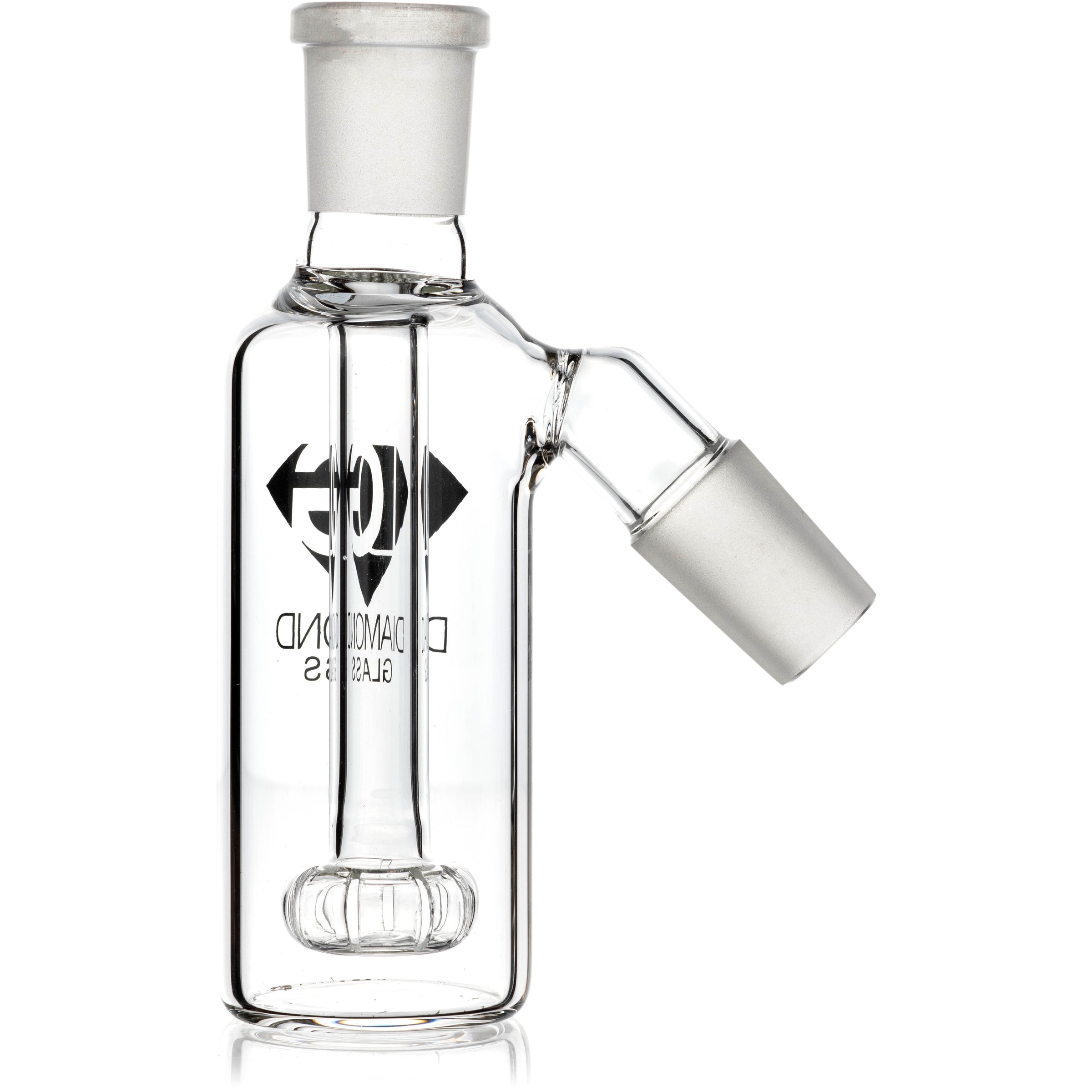 Ash Catcher w/ 18mm Joint, 45˚ Angle, Showerhead Perc, by Diamond Glass