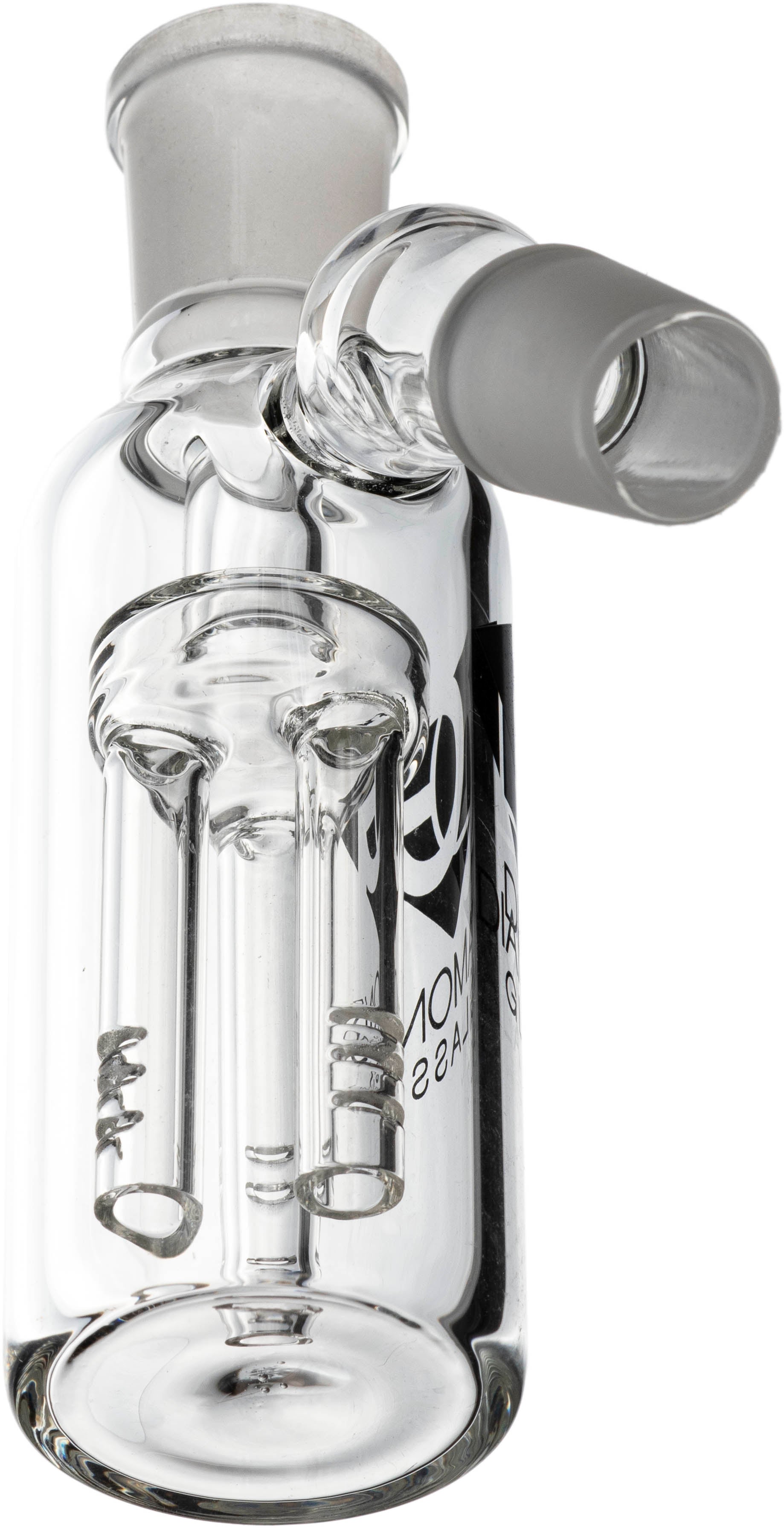 Ash Catcher w/ 18mm Joint, 45˚ Angle 3 Arm Tree Perc, by Diamond Glass