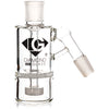 Ash Catcher w/ 18mm Joint, 45˚ Angle, Honeycomb to Showerhead, by Diamond Glass