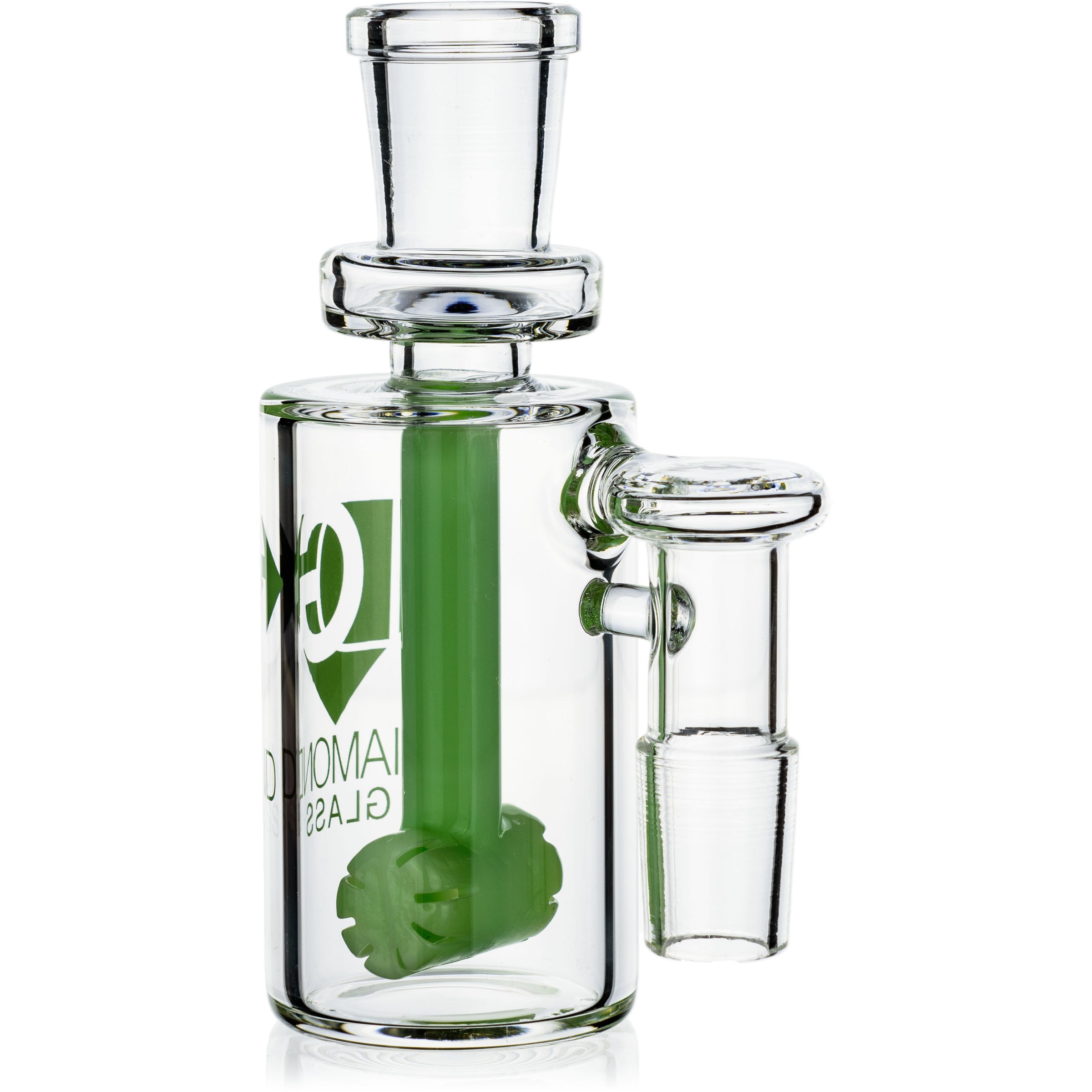 Ash Catcher w/ 18mm Joint, 90˚ Angle, Hammerhead Perc, by Diamond Glass - Bat Kountry