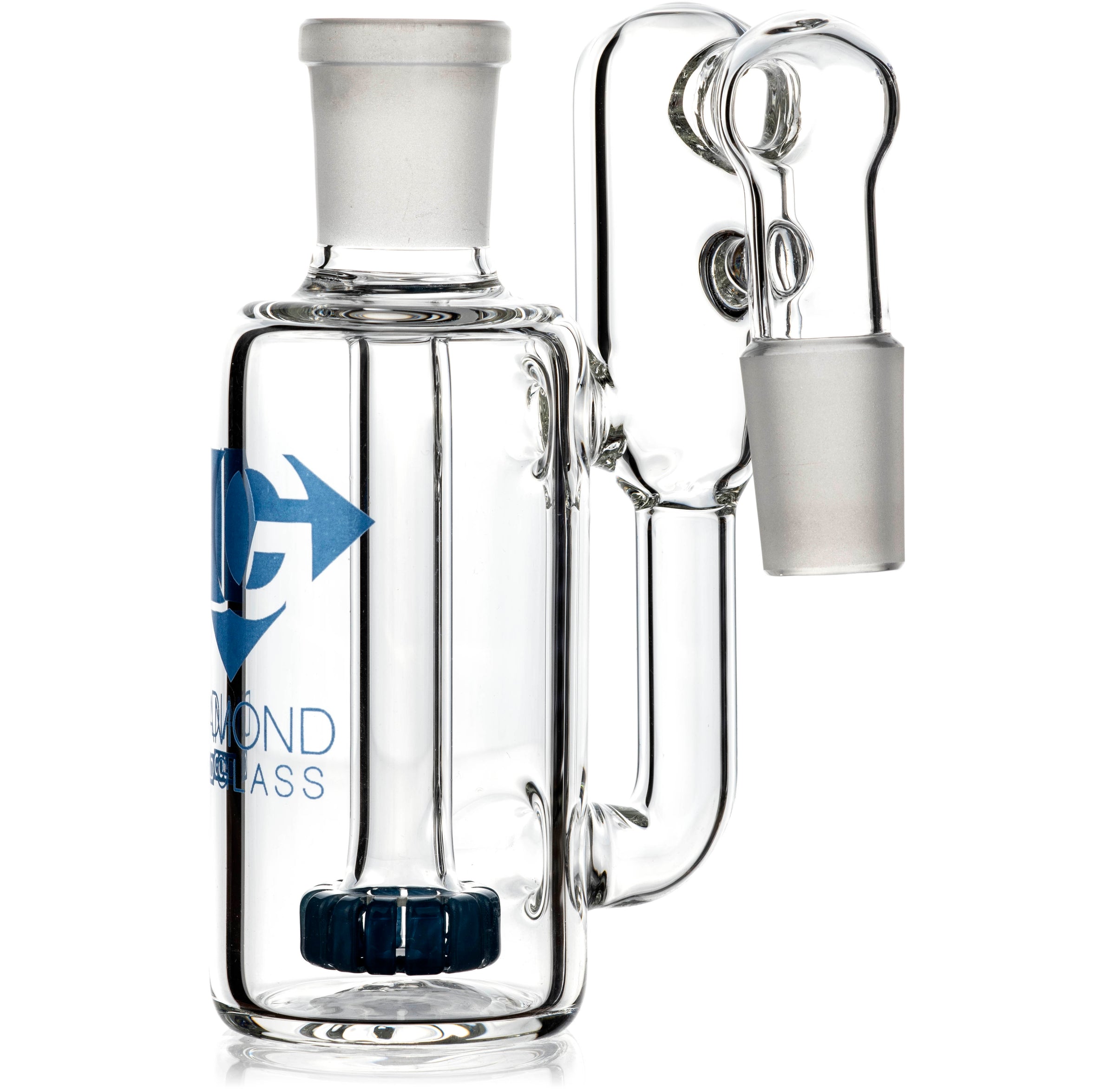 Ash Catcher w/ 18mm Joint, 90˚ Angle, Showerhead+ Recycler Perc, by Diamond Glass - BKRY Inc.