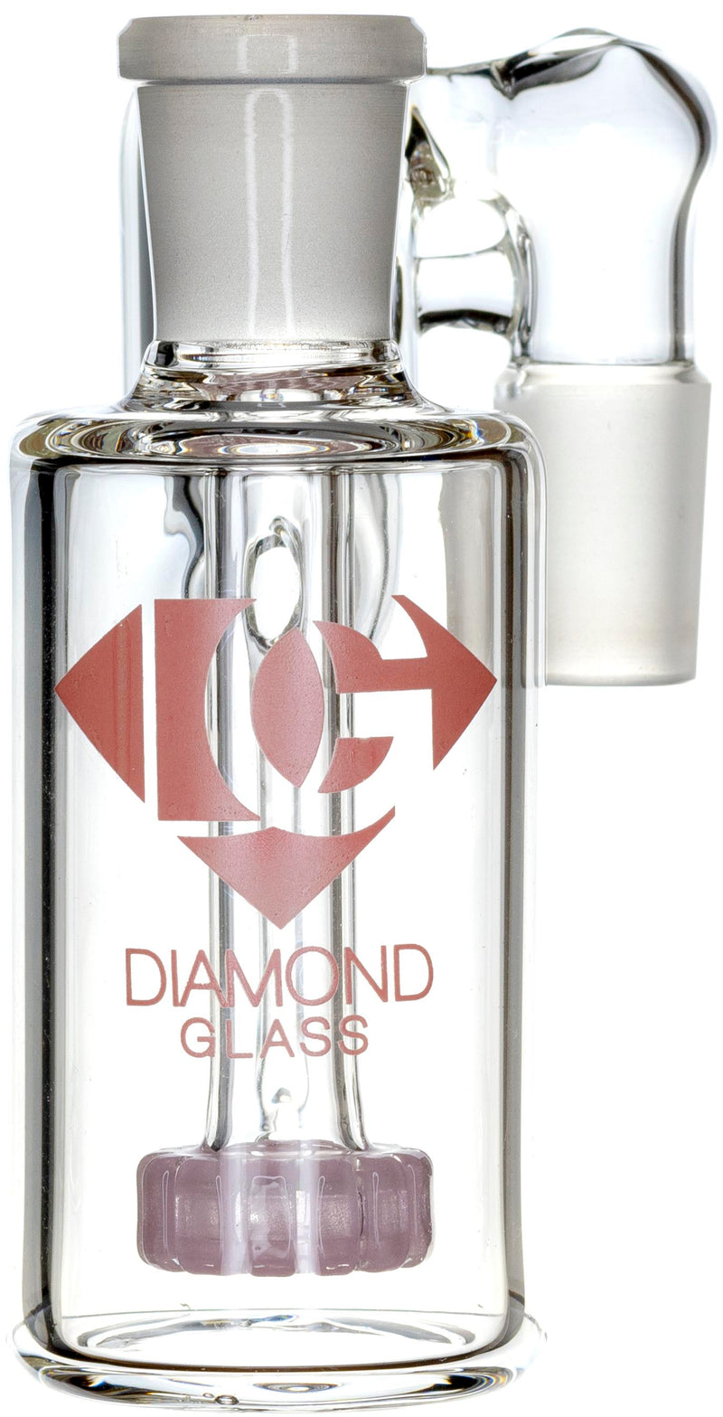 Ash Catcher w/ 18mm Joint, 90˚ Angle, Showerhead+ Recycler Perc, by Diamond Glass - Bat Kountry