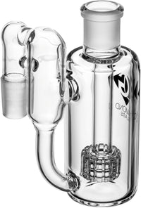 Ash Catcher w/ 18mm Joint, 90˚ Angle, Matrix + Recycler Perc, by Diamond Glass - Bat Kountry