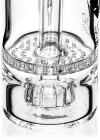 Ash Catcher w/ 14mm Joint, 90˚ Angle, Honeycomb to Showerhead, by Diamond Glass - Bat Kountry