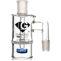 Ash Catcher w/ 18mm Joint, 90˚ Angle, Honeycomb to Showerhead, by Diamond Glass - BKRY Inc.