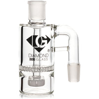 Ash Catcher w/ 18mm Joint, 90˚ Angle, Honeycomb to Showerhead, by Diamond Glass - BKRY Inc.