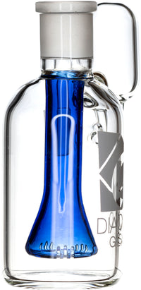 Ash Catcher w/ 18mm Joint, 90˚ Angle, Blue Showerhead, by Diamond Glass - Bat Kountry