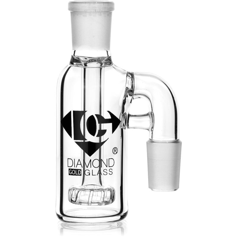 Ash Catcher Clear Showerhead w/ 18mm Joint, 90˚ Angle, by Diamond Glass - BKRY Inc.