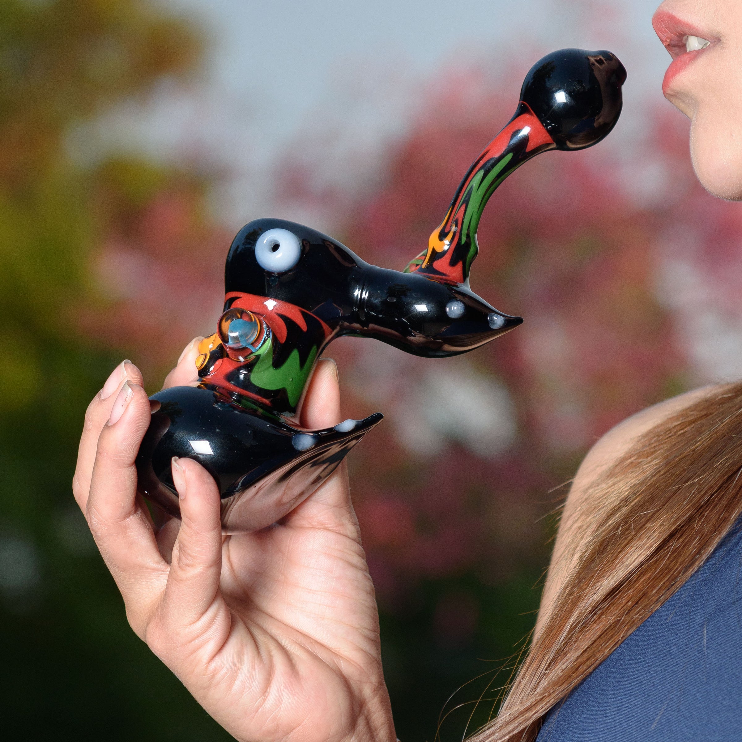Hot Rod Bubbler Hand Pipe - Bat Kountry