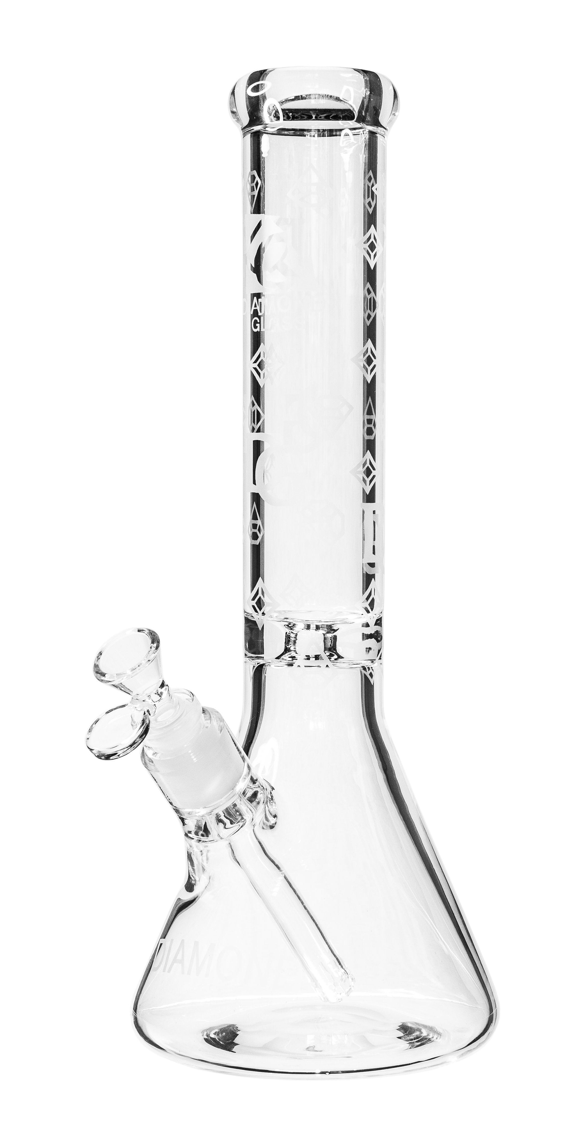 15" Heavy 7mm Beaker Bong w/ Sandblasted Logo, by Diamond Glass - Bat Kountry