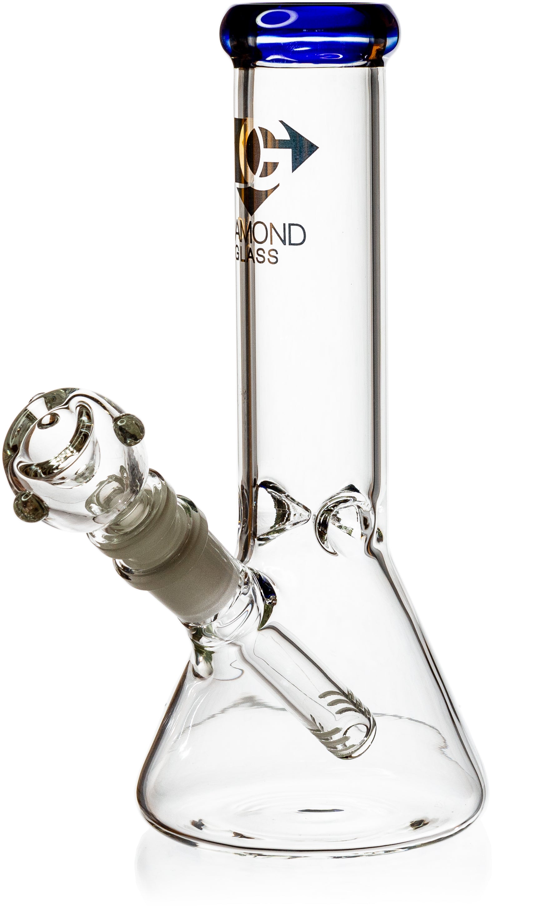 8" Mini Beaker Bong w/ Ice Pinch, by Diamond Glass - Bat Kountry