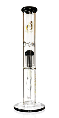 15" Straight Tube Bong w/ Single Chamber 8-Arm Tree Perc, by Diamond Glass - Bat Kountry