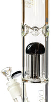 15" Straight Tube Bong w/ Single Chamber 8-Arm Tree Perc, by Diamond Glass - Bat Kountry