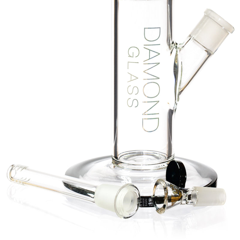 15" Straight Tube Bong w/ Single Chamber 8-Arm Tree Perc, by Diamond Glass - Bat Kountry