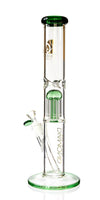 15" Straight Tube Bong w/ Single Chamber 8-Arm Tree Perc, by Diamond Glass - Bat Kountry