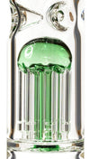 15" Straight Tube Bong w/ Single Chamber 8-Arm Tree Perc, by Diamond Glass - Bat Kountry