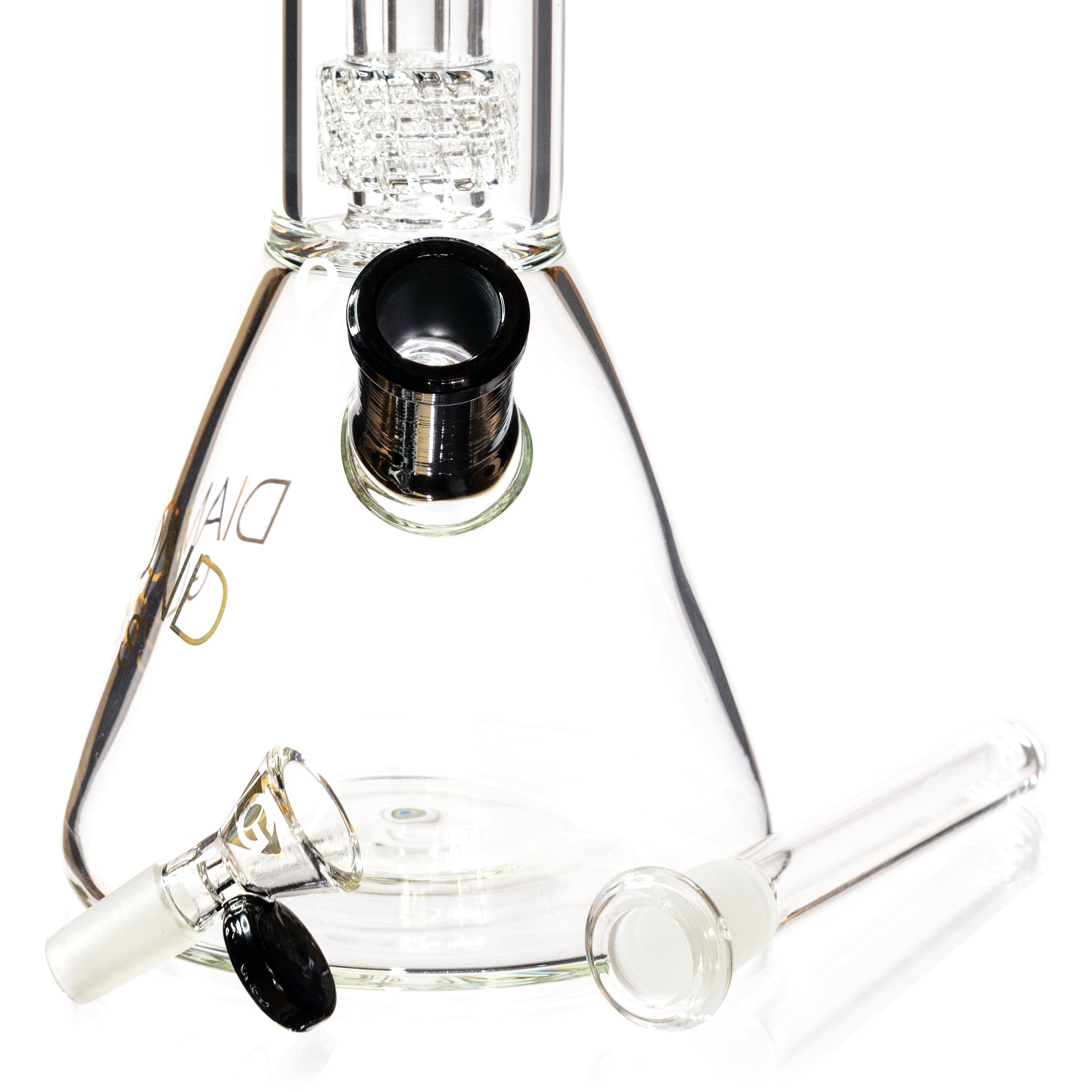 14" Beaker Bong w/ Matrix UFO Perc, by Diamond Glass - Bat Kountry