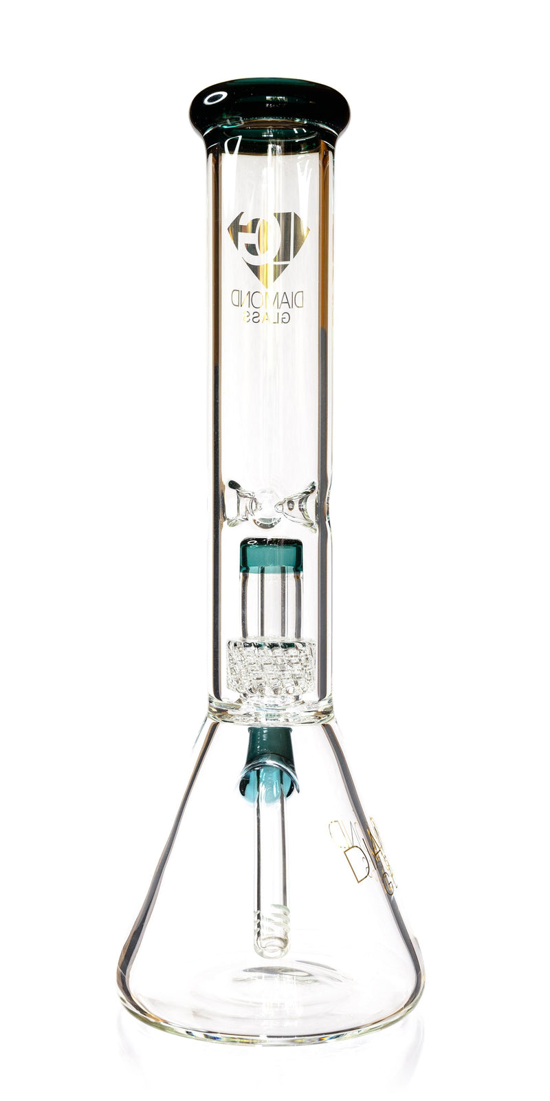14" Beaker Bong w/ Matrix UFO Perc, by Diamond Glass - Bat Kountry