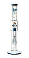 16" Straight Tube Heizman Bong w/ Dual Gridded Matrix Perc, by Diamond Glass - Bat Kountry