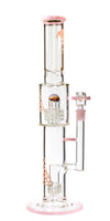 16" Straight Tube Heizman Bong w/ Dual Gridded Matrix Perc, by Diamond Glass - Bat Kountry