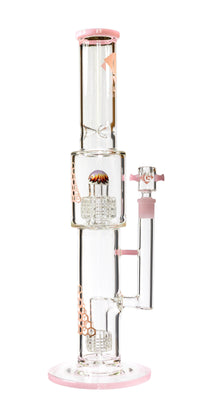 16" Straight Tube Heizman Bong w/ Dual Gridded Matrix Perc, by Diamond Glass - Bat Kountry
