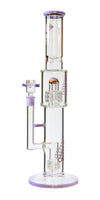 16" Straight Tube Heizman Bong w/ Dual Gridded Matrix Perc, by Diamond Glass - Bat Kountry